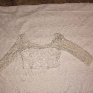 Abercrombie and Fitch Lace Long Sleeve Crop Top